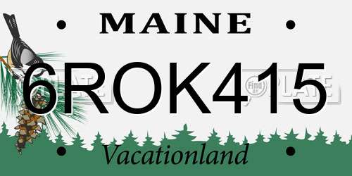 6ROK415 Maine License Plate