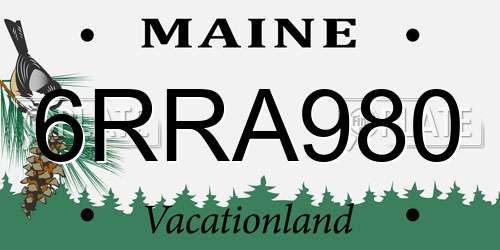 6RRA980 Maine License Plate