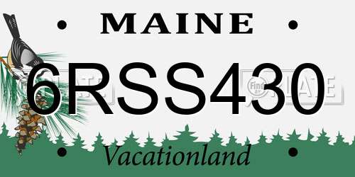 6RSS430 Maine License Plate