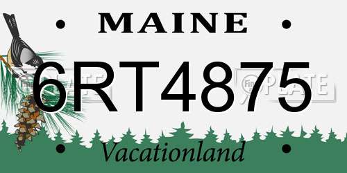 6RT4875 Maine License Plate