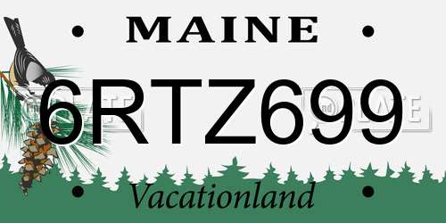 6RTZ699 Maine License Plate