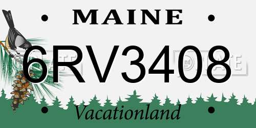 6RV3408 Maine License Plate