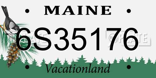 6S35176 Maine License Plate