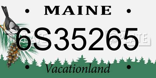 6S35265 Maine License Plate