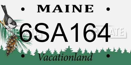 6SA164 Maine License Plate