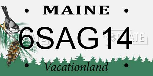 6SAG14 Maine License Plate