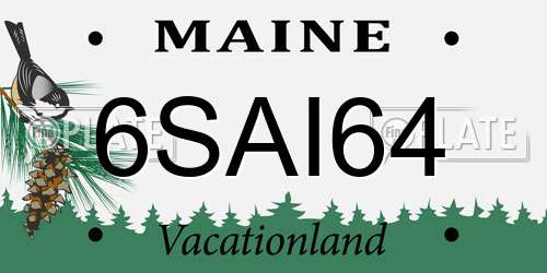 6SAI64 Maine License Plate