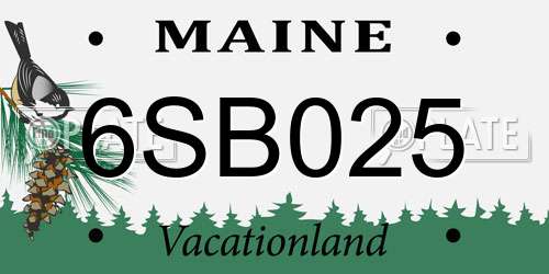 6SB025 Maine License Plate