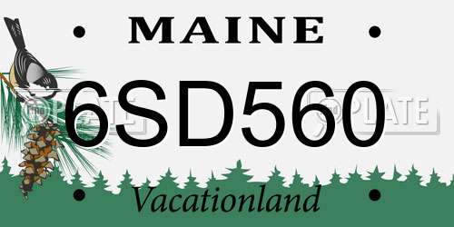 6SD560 Maine License Plate