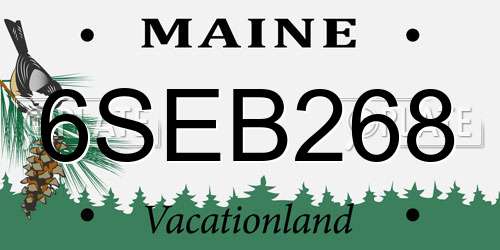 6SEB268 Maine License Plate