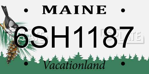 6SH1187 Maine License Plate