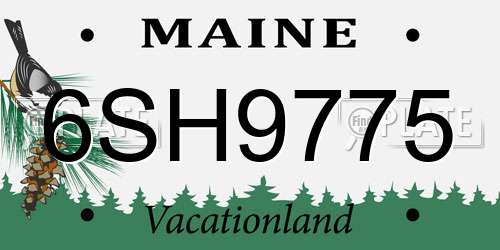 6SH9775 Maine License Plate