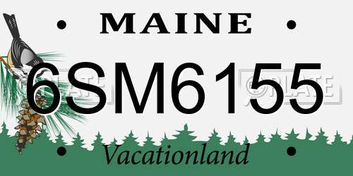 6SM6155 Maine License Plate