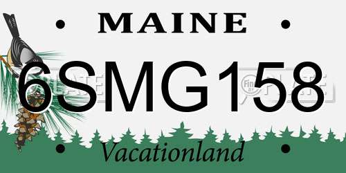 6SMG158 Maine License Plate