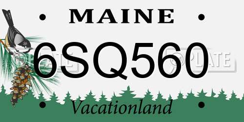 6SQ560 Maine License Plate