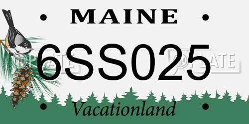 6SS025 Maine License Plate