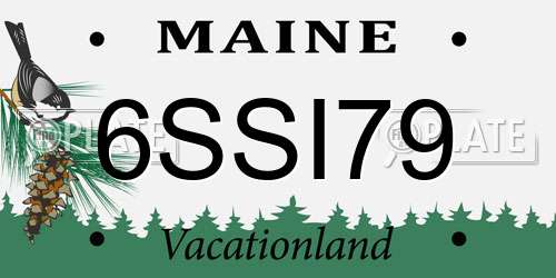 6SSI79 Maine License Plate