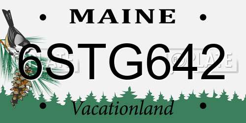 6STG642 Maine License Plate