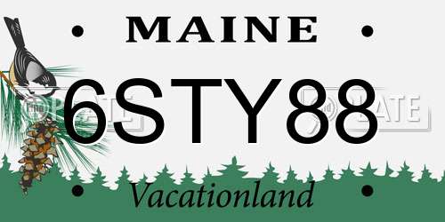 6STY88 Maine License Plate