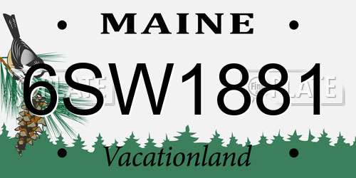 6SW1881 Maine License Plate