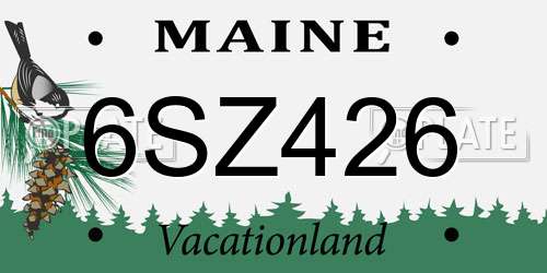 6SZ426 Maine License Plate