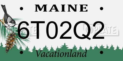 6T02Q2 Maine License Plate