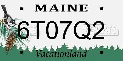 6T07Q2 Maine License Plate