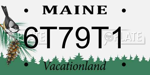 6T79T1 Maine License Plate