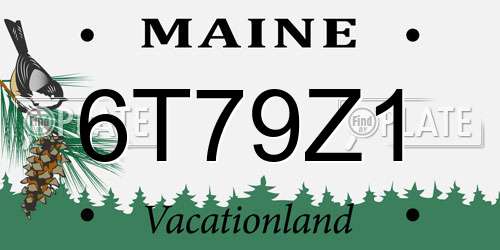 6T79Z1 Maine License Plate