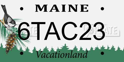 6TAC23 Maine License Plate