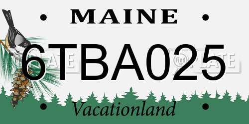 6TBA025 Maine License Plate