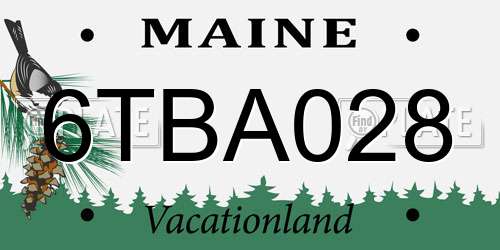 6TBA028 Maine License Plate