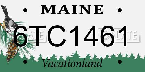 6TC1461 Maine License Plate