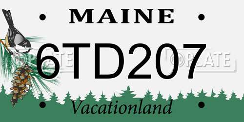 6TD207 Maine License Plate