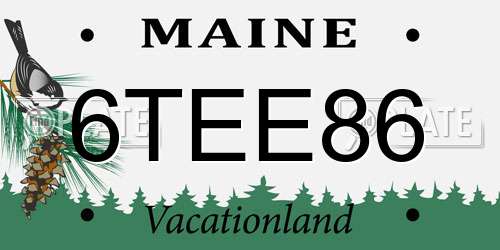 6TEE86 Maine License Plate