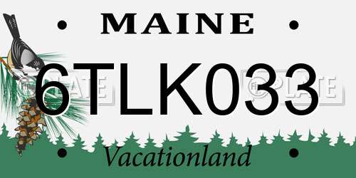 6TLK033 Maine License Plate
