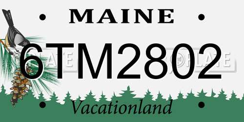 6TM2802 Maine License Plate