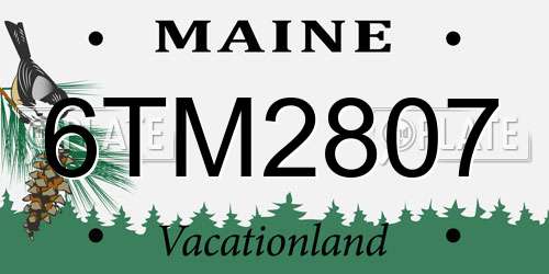 6TM2807 Maine License Plate