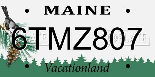 6TMZ807 Maine License Plate