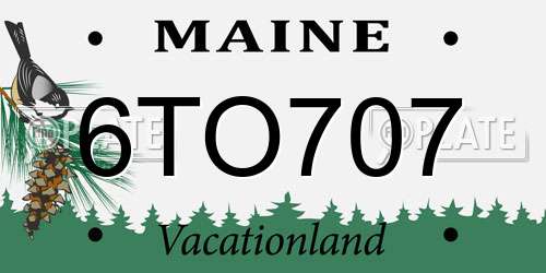 6TO707 Maine License Plate