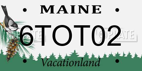 6TOT02 Maine License Plate