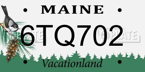 6TQ702 Maine License Plate