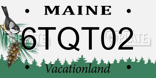 6TQT02 Maine License Plate