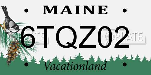 6TQZ02 Maine License Plate