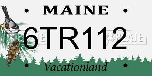 6TR112 Maine License Plate