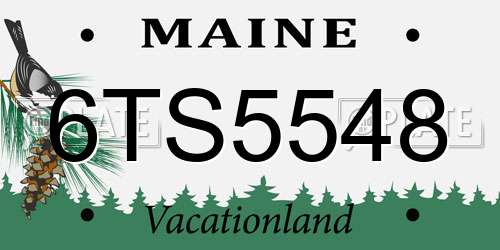 6TS5548 Maine License Plate
