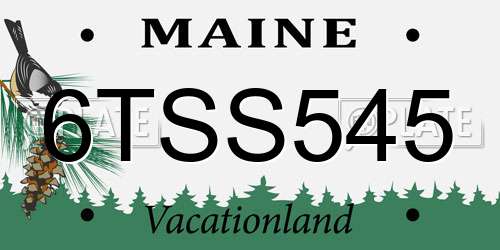 6TSS545 Maine License Plate