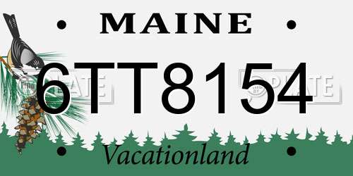 6TT8154 Maine License Plate