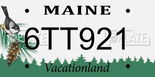6TT921 Maine License Plate