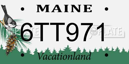 6TT971 Maine License Plate